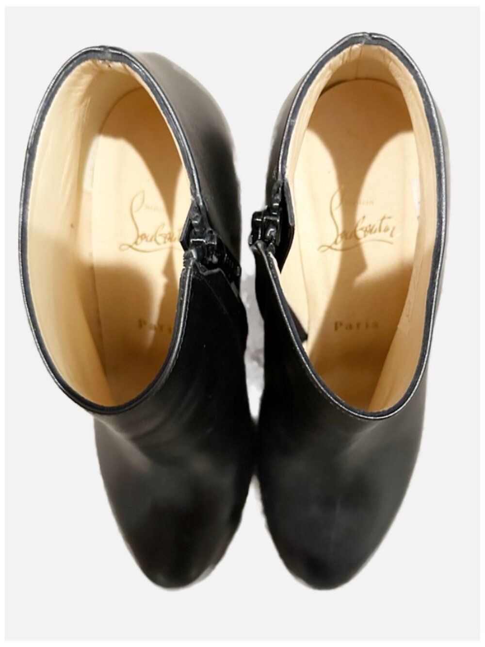 Christian Louboutin Belle Leather Red-Sole Ankle Booties Black Classic - Picture 3 of 9